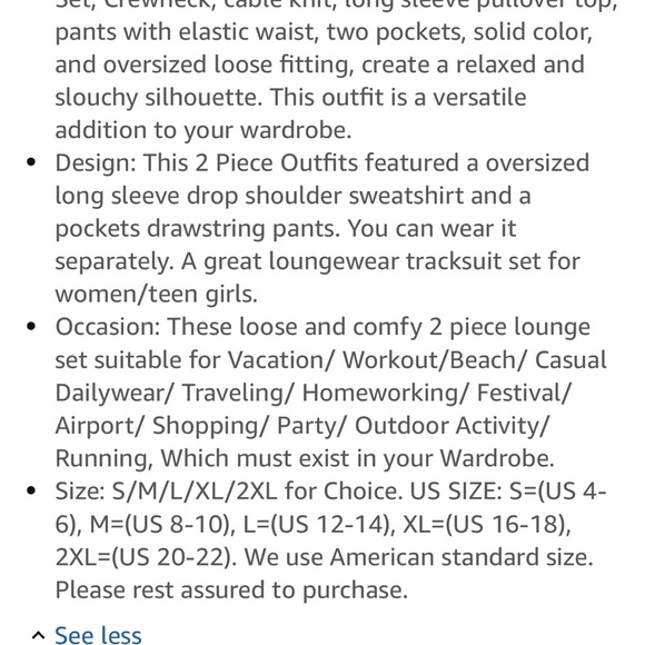 2 Piece Outfits Casual Long Sleeve Pullover Tops and Drawstring Wide Leg Pants - Picture 3 of 4